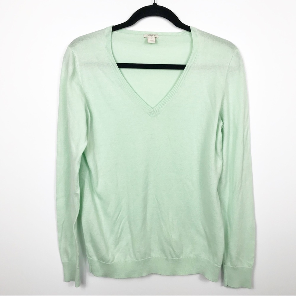 J.Crew Vneck Long Sleeve Sweater Green M